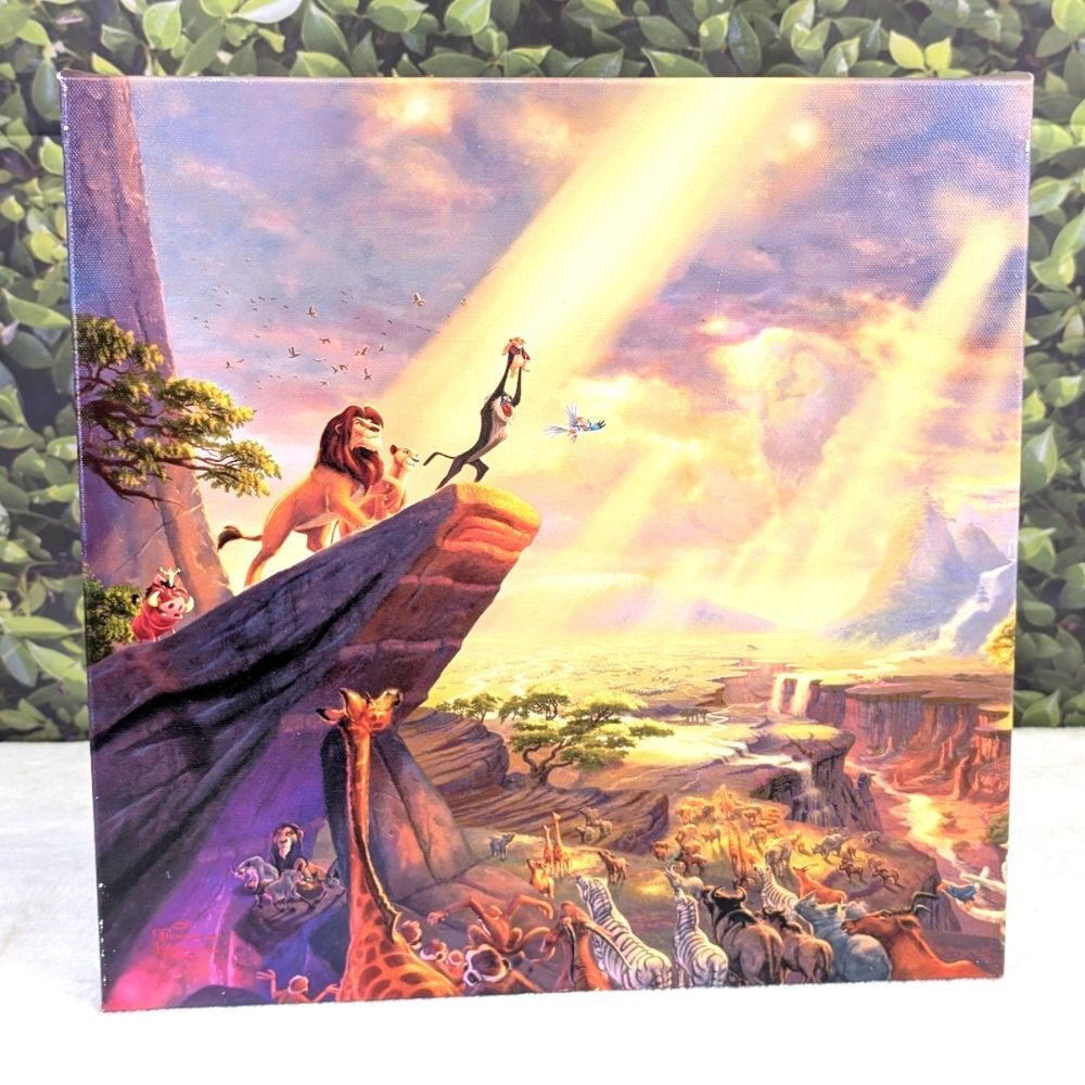 Thomas Kinkade Disney The Lion King 14" x 14" Gallery Wrapped Canvas Art